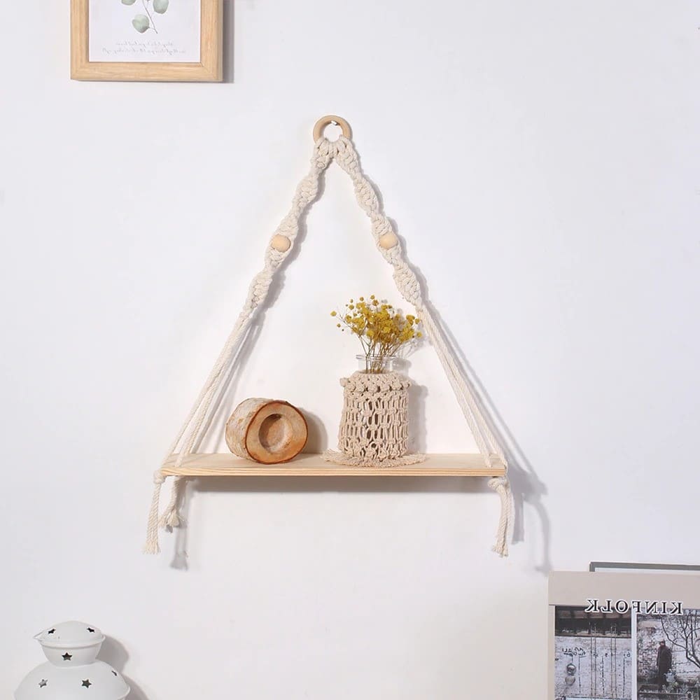 Étagère macramé Étagère Murale Macramé Élégance