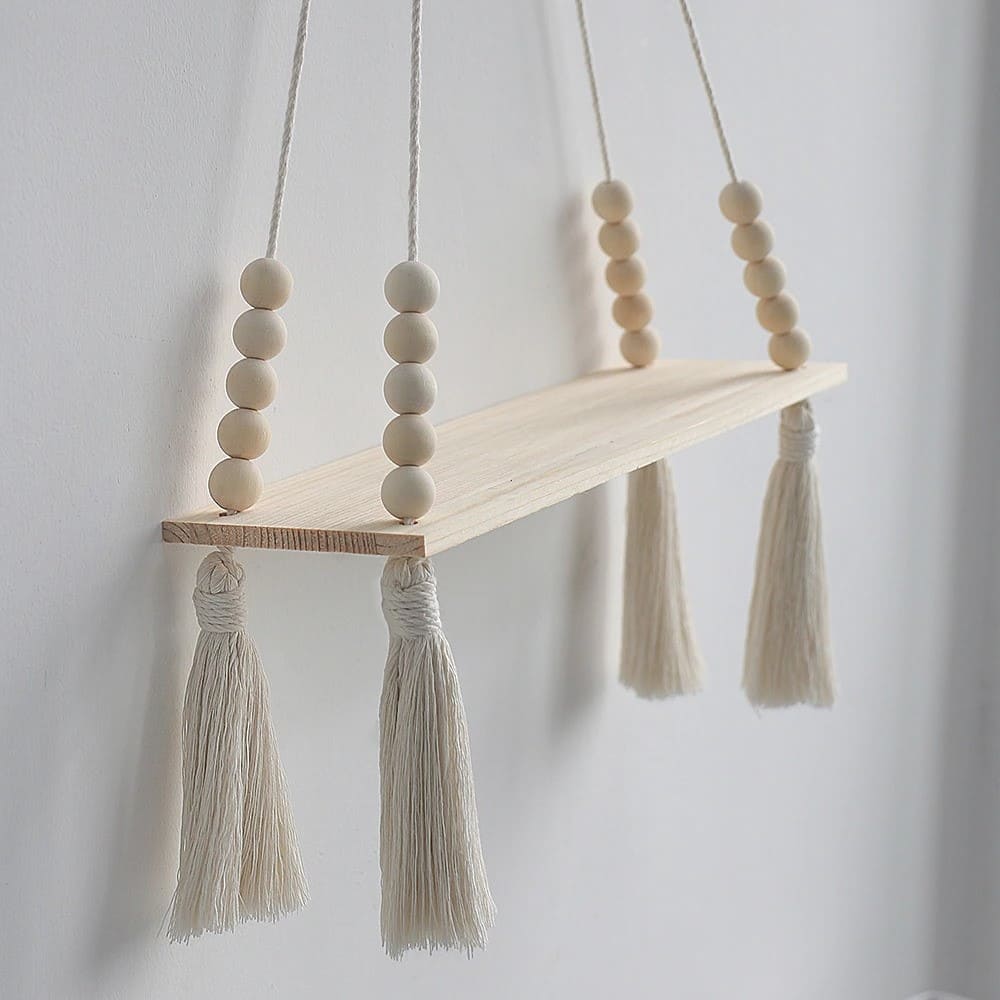 Étagère macramé Étagère Murale Macramé Élégance