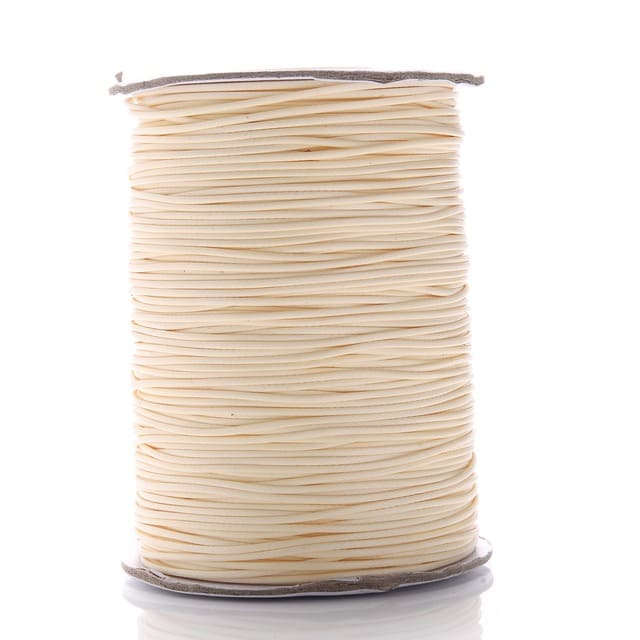 Fil Macramé Fil ciré Linhasita beige 1mm - Rouleau de 20m