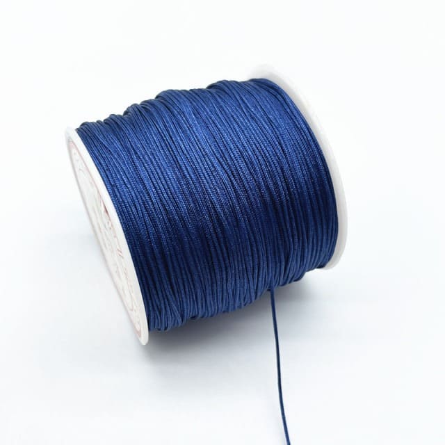 Fil Macramé Fil en nylon tressé bleu 0,8 mm - Rouleau de 100m Premium