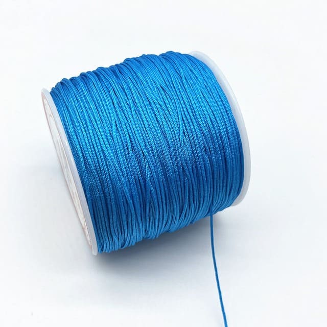 Fil Macramé Fil en nylon tressé bleu 0,8 mm - Rouleau de 100m Premium