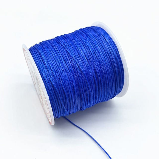 Fil Macramé Fil en nylon tressé bleu 0,8 mm - Rouleau de 100m Premium