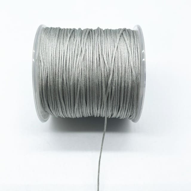 Fil Macramé Fil en nylon tressé gris Premium 0,8 mm - 100m