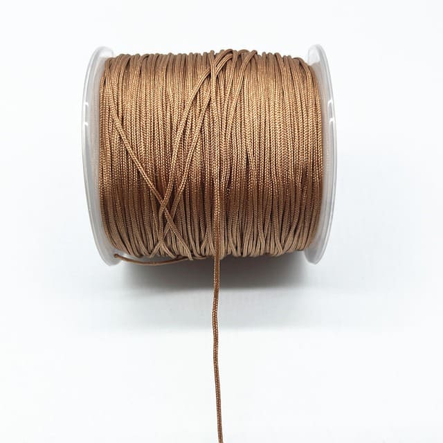 Fil Macramé Fil en Nylon Tressé Marron 0.8 mm - Enroulement de 100m
