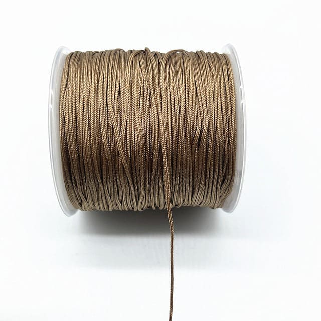 Fil Macramé Fil en Nylon Tressé Marron 0.8 mm - Enroulement de 100m
