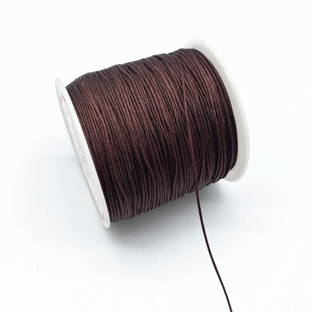 Fil Macramé Fil en Nylon Tressé Marron 0.8 mm - Enroulement de 100m