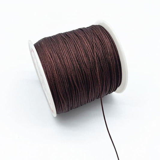 Fil Macramé Fil en Nylon Tressé Marron 0.8 mm - Enroulement de 100m