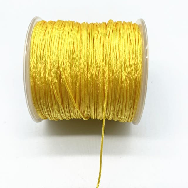 Fil Macramé Fil nylon tressé jaune 0,8 mm - 100m de qualité premium