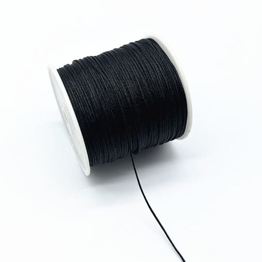 Fil Macramé Fil Nylon Tressé Noir Premium 0,8 mm - 100m