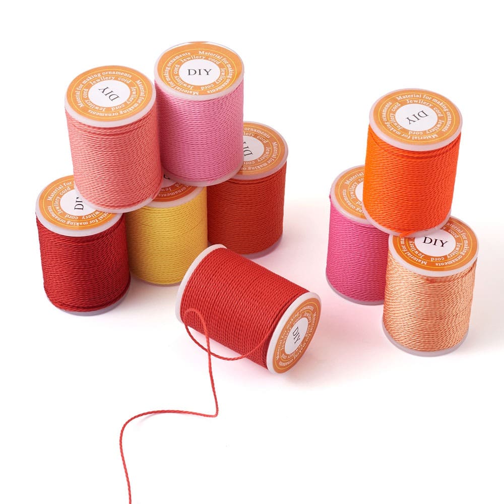 Fil Macramé Set de 9 Bobines de Fil Ciré Coloré 1 mm - Édition Spéciale