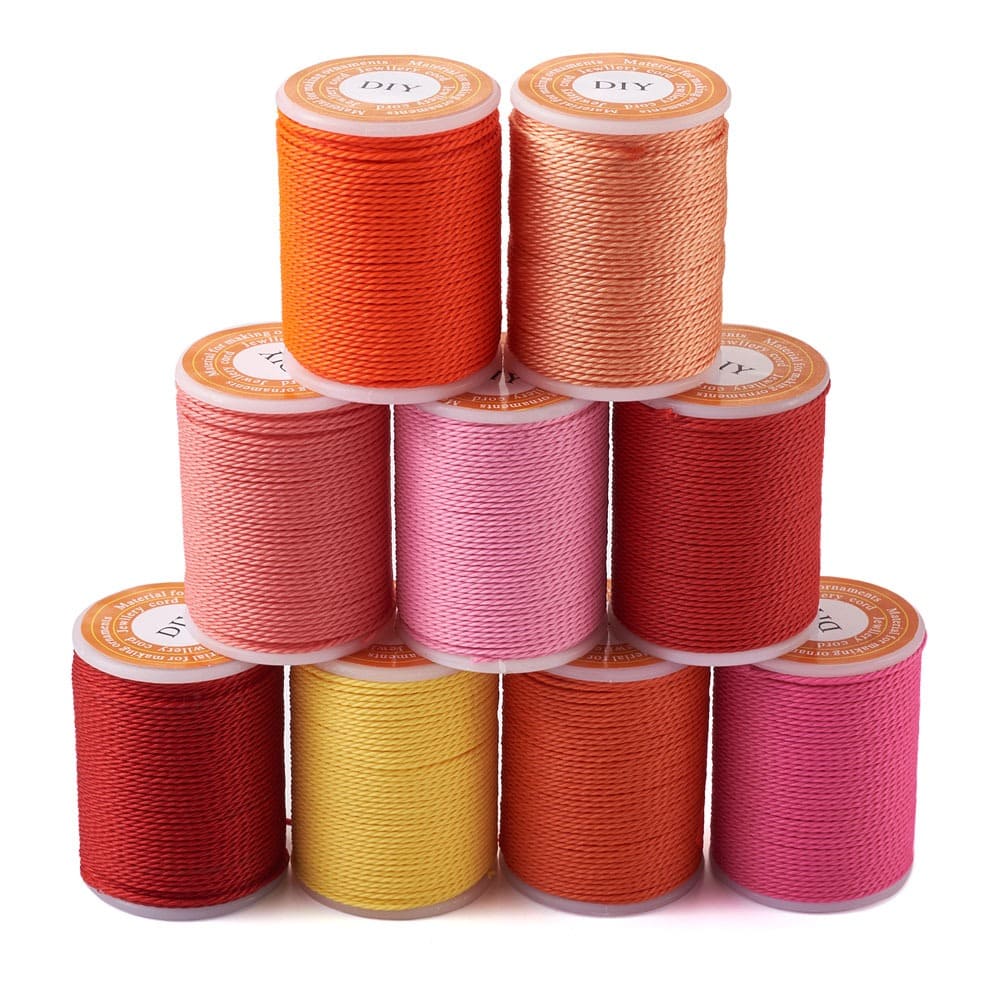 Fil Macramé Set de 9 Bobines de Fil Ciré Coloré 1 mm - Édition Spéciale
