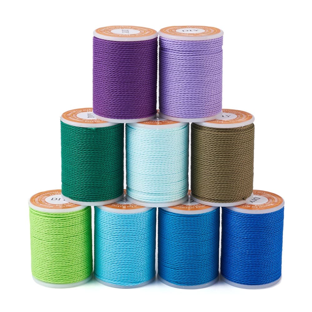 Fil Macramé Set de 9 Bobines de Fil Ciré Coloré 1 mm - Édition Spéciale