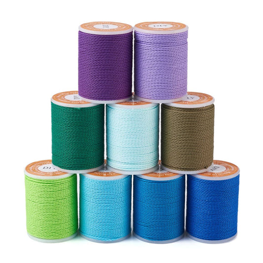 Fil Macramé Set de 9 Bobines de Fil Ciré Coloré 1 mm - Édition Spéciale
