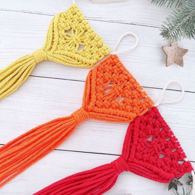 Guirlande Macramé Banderole en Macramé Éthnique Chic