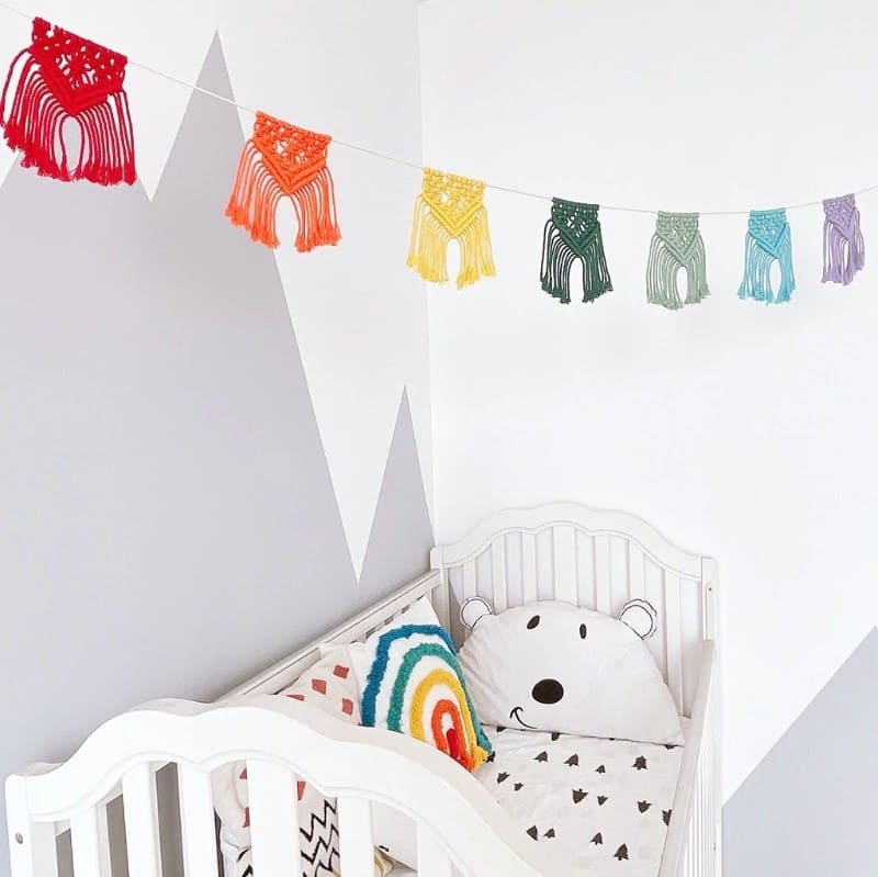 Guirlande Macramé Guirlande Fanion en Macramé Élégance