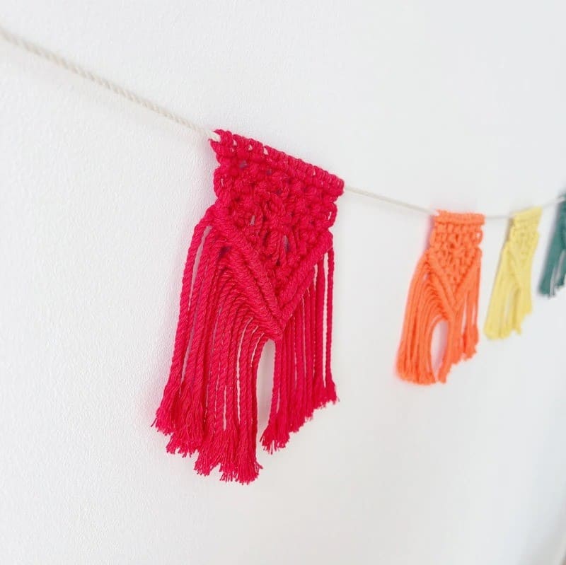 Guirlande Macramé Guirlande Fanion en Macramé Élégance