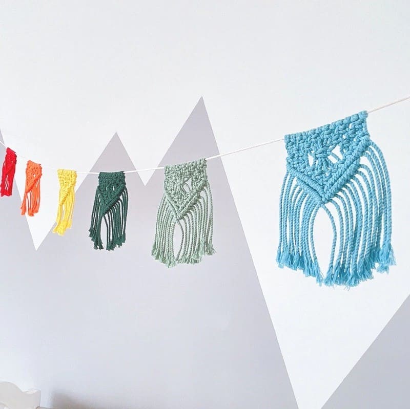 Guirlande Macramé Guirlande Fanion en Macramé Élégance