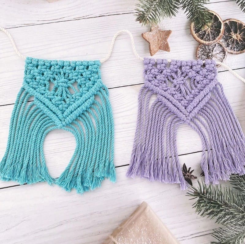 Guirlande Macramé Guirlande Fanion en Macramé Élégance