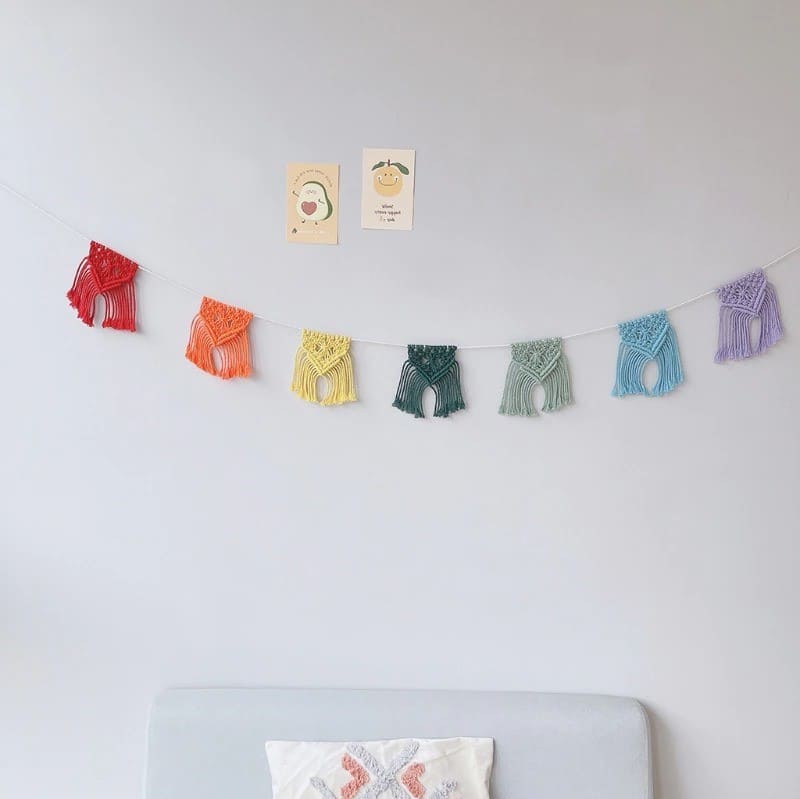 Guirlande Macramé Guirlande Fanion en Macramé Élégance