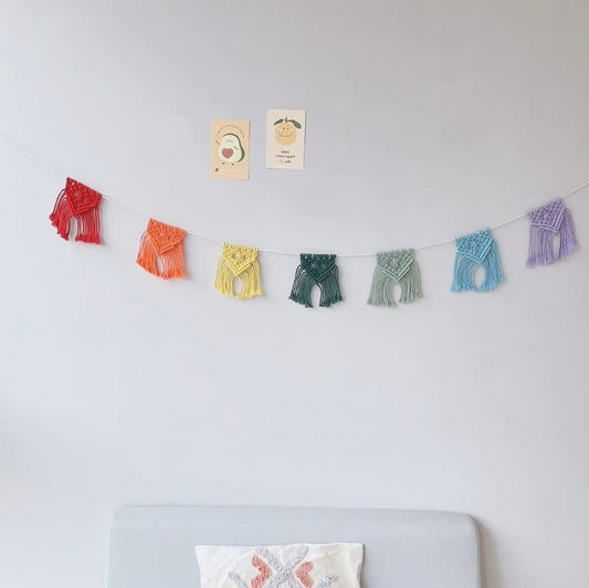 Guirlande Macramé Guirlande Fanion en Macramé Élégance