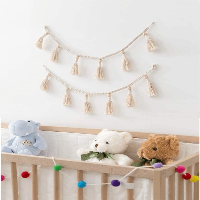 Guirlande Macramé Guirlande Pompon en Macramé Chic