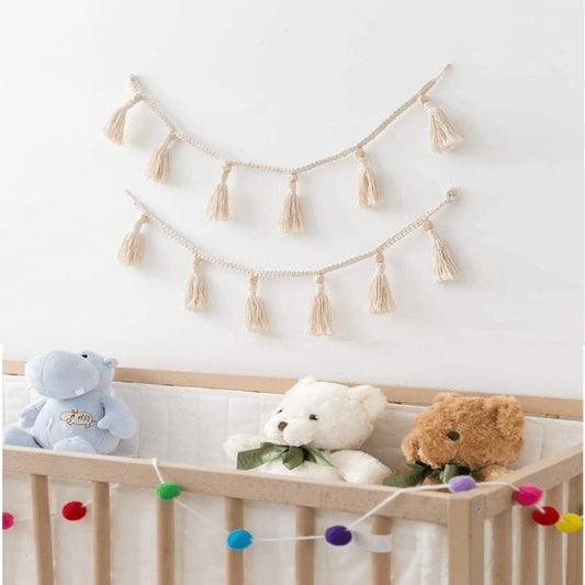 Guirlande Macramé Guirlande Pompon en Macramé Chic