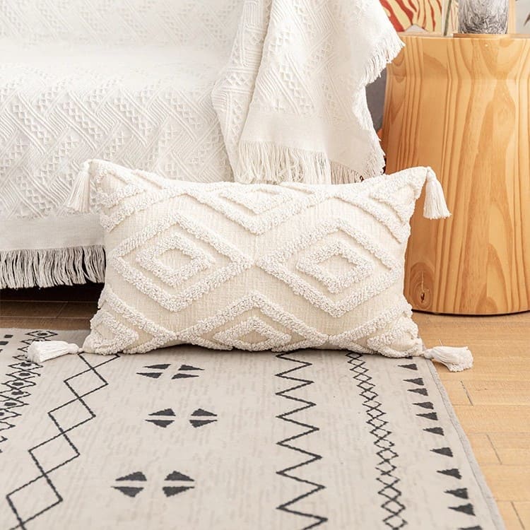 Housse de Coussin Coussin Déco Bohème en Macramé Chic
