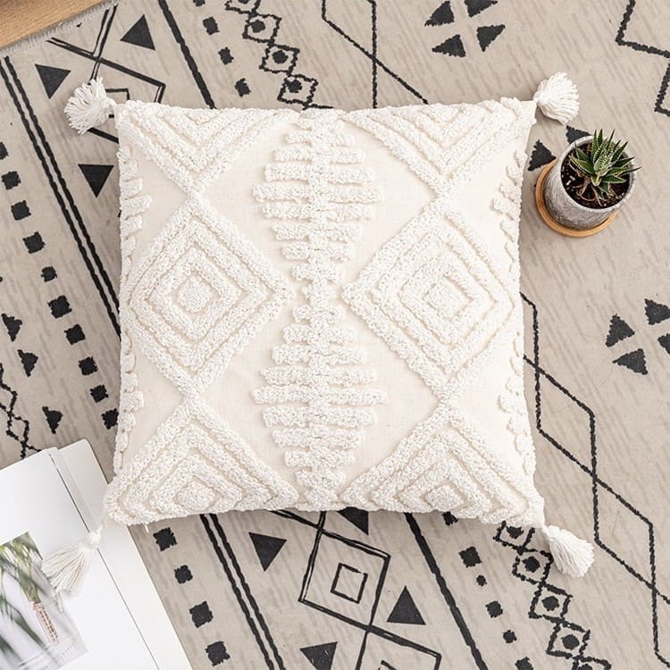 Housse de Coussin Coussin Déco Bohème en Macramé Chic