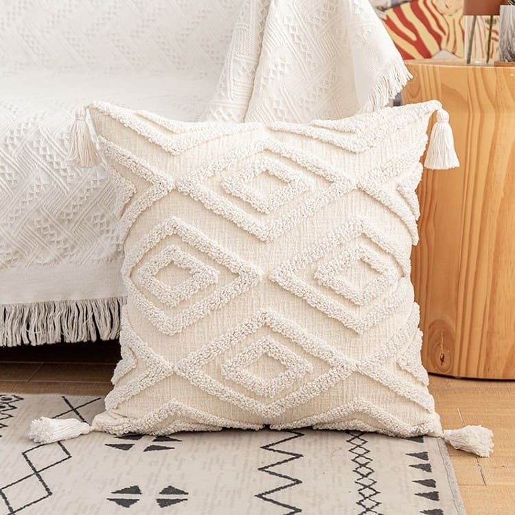Housse de Coussin Coussin Déco Bohème en Macramé Chic