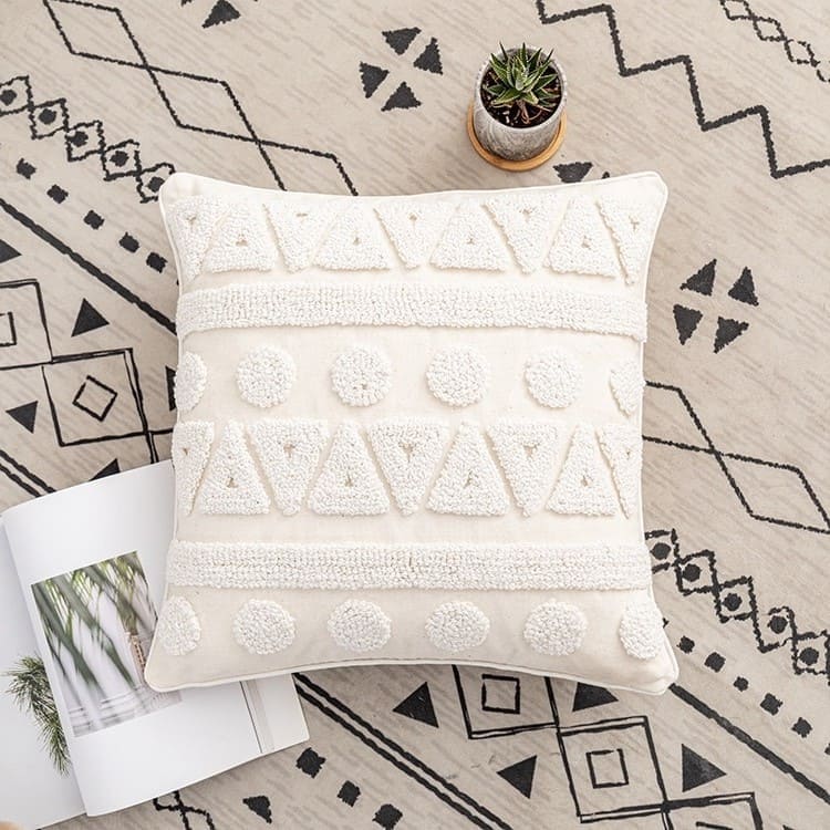 Housse de Coussin Coussin Déco Bohème en Macramé Chic