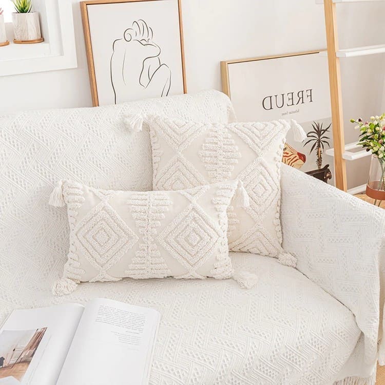 Housse de Coussin Coussin Déco Bohème en Macramé Chic