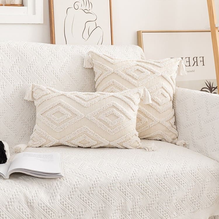 Housse de Coussin Coussin Déco Bohème en Macramé Chic