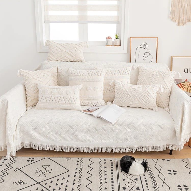 Housse de Coussin Coussin Déco Bohème en Macramé Chic