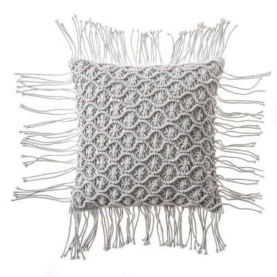 Housse de Coussin Coussin Macramé Émeraude