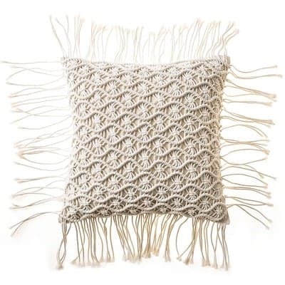 Housse de Coussin Coussin Macramé Émeraude