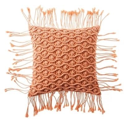 Housse de Coussin Coussin Macramé Émeraude