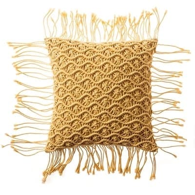 Housse de Coussin Coussin Macramé Émeraude