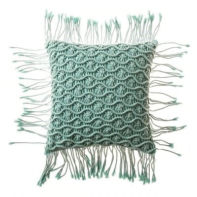 Housse de Coussin Coussin Macramé Émeraude