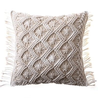 Housse de Coussin Coussin Nœud Macramé Élégant