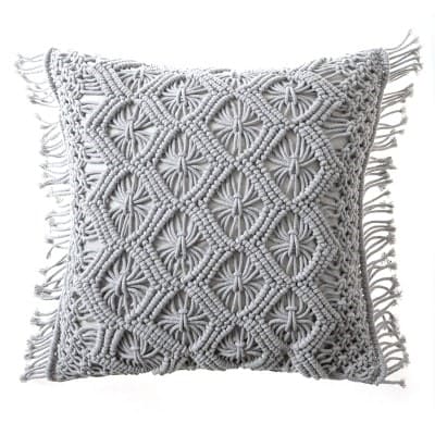 Housse de Coussin Coussin Nœud Macramé Élégant