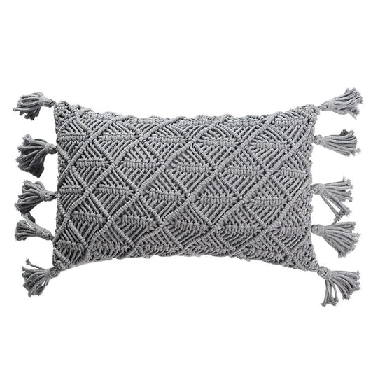Housse de Coussin Coussin Rectangulaire en Macramé Élégance