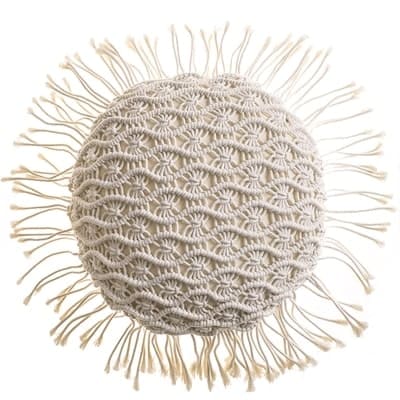 Housse de Coussin Coussin Rond Macramé Éléganza