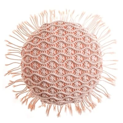 Housse de Coussin Coussin Rond Macramé Éléganza
