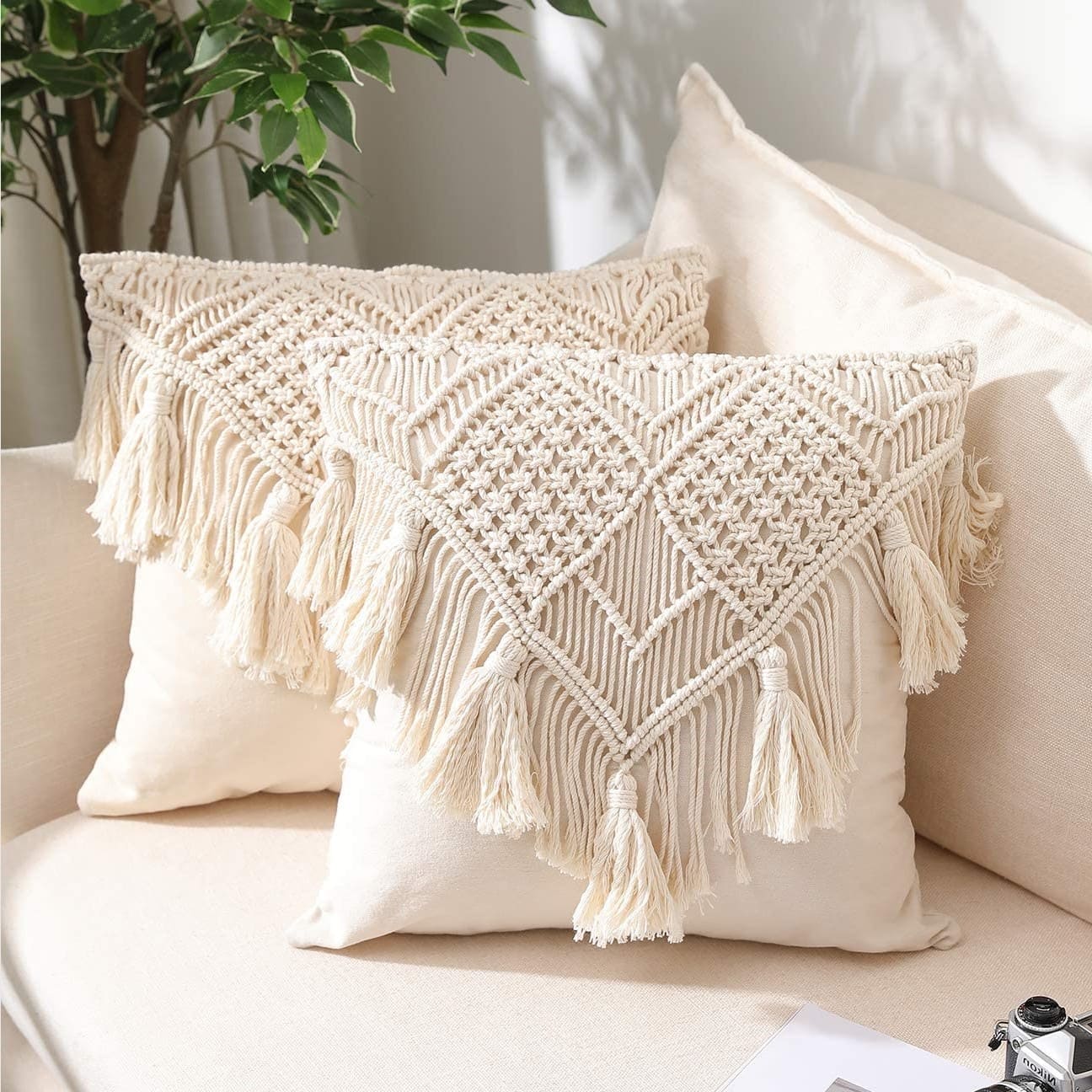Housse de Coussin Housse de coussin bohème en Macramé Chic & Co.