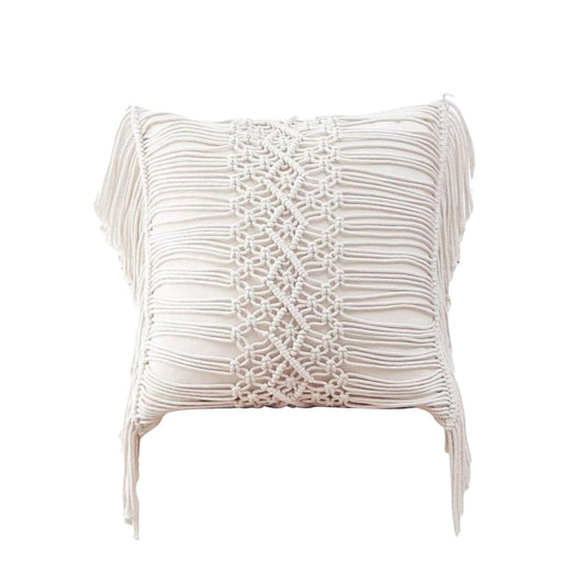 Housse de Coussin Housse de Coussin Écru en Macramé Artisanale