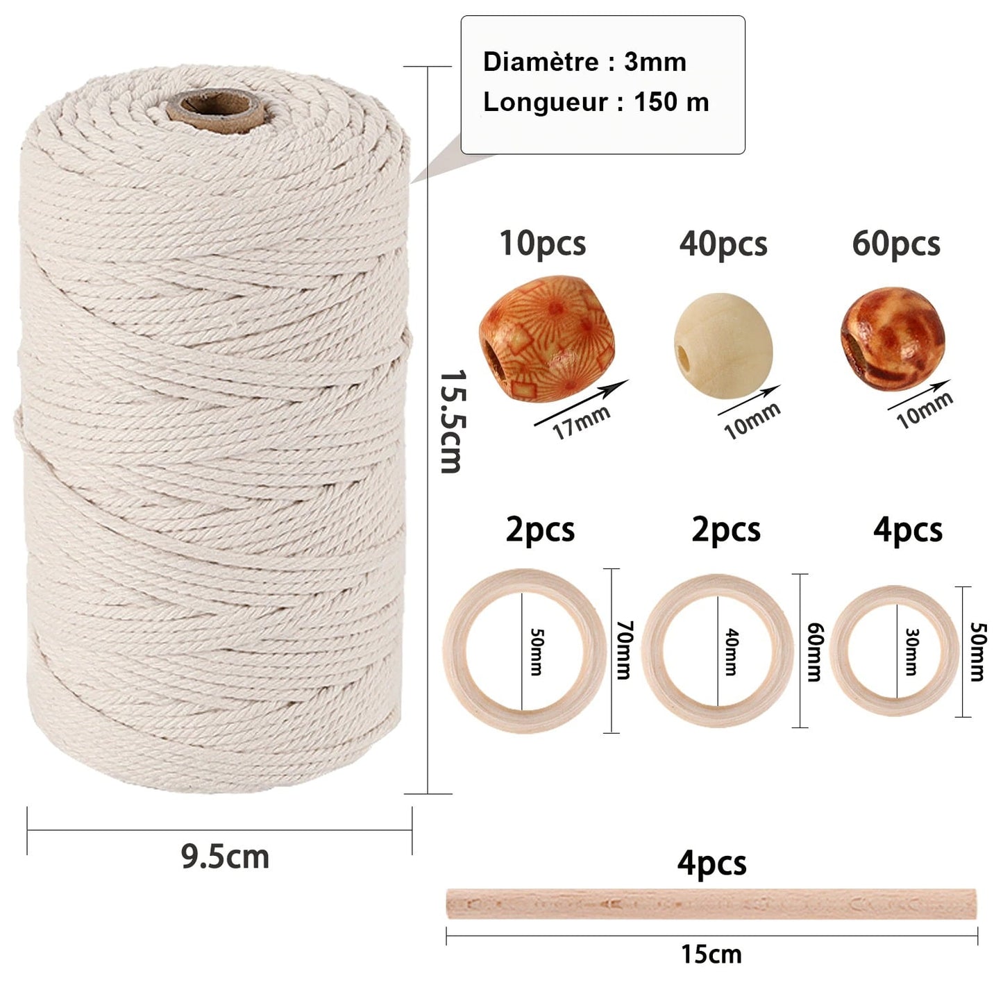 Kit Macramé Kit Macramé : Suspendez vos Plantes avec Élégance !