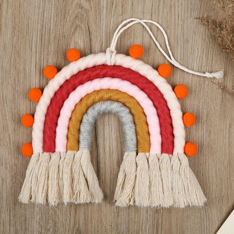 Macramé Mural Arc-en-Ciel Bébé en Macramé Chic