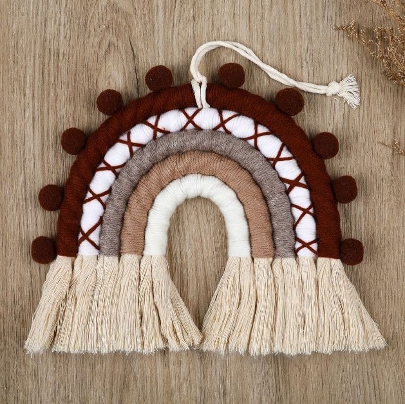 Macramé Mural Arc-en-Ciel Bébé en Macramé Chic