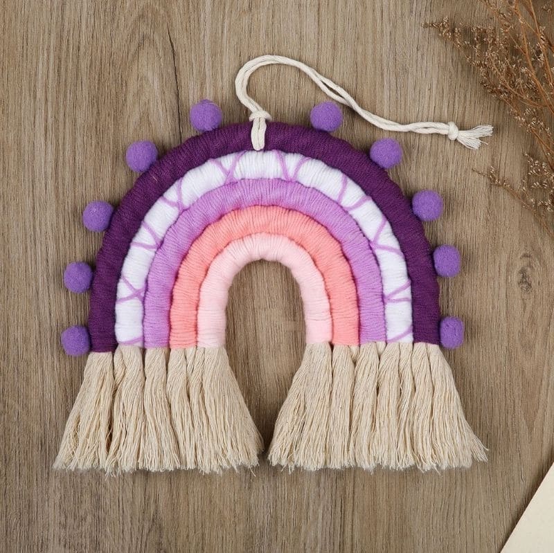 Macramé Mural Arc-en-Ciel Bébé en Macramé Chic