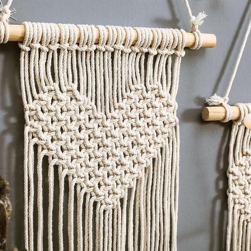 Macramé Mural Cœur en Macramé Élégant